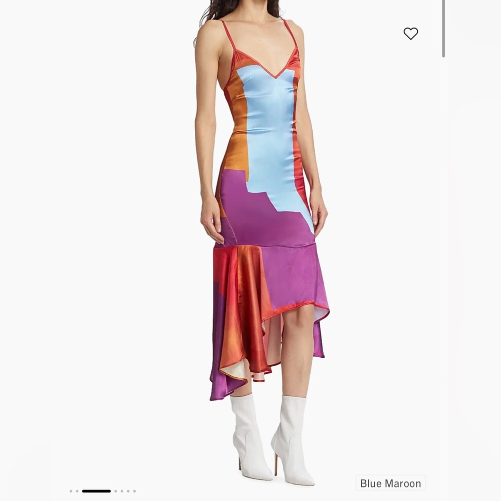 Colorful Satin Women's Dress